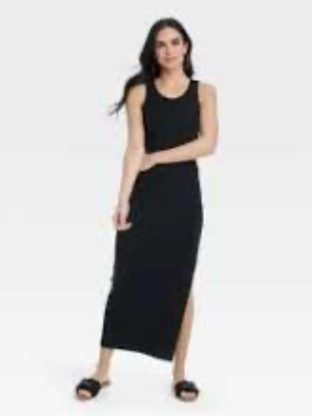 Women's Universal Thread Long Dress, Black, Fitted, Size S